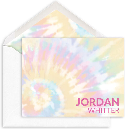 Pastel Sunburst Tie-Dye Folded Note Cards